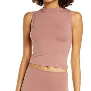 SKIMS Clay Sleeveless Cotton Mock Neck Tank Top Size 2X